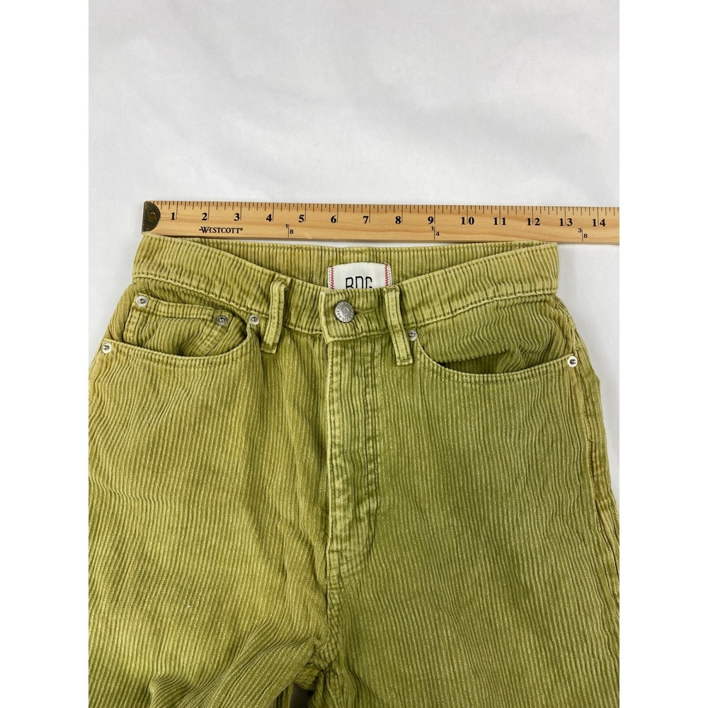 BDG High and Wide Leg Pants Women's Size 26 Green Corduroy - Flawed - Picture 12 of 16